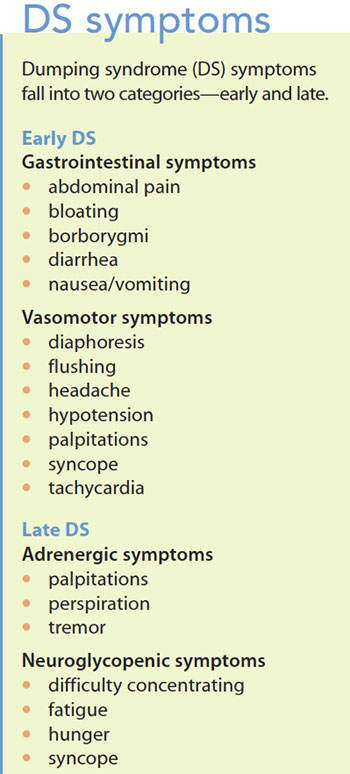 dumping syndrome cause management patient education ds symptoms