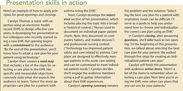 presentation commitment call action skills