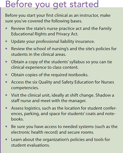 expert rn novice clinical instructor sidebar