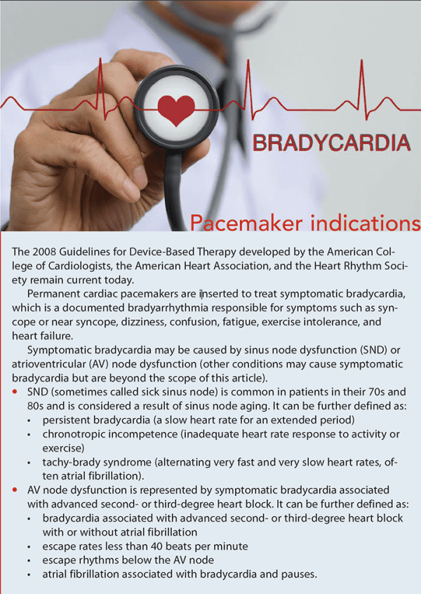 Single chamber pacemaker indications
