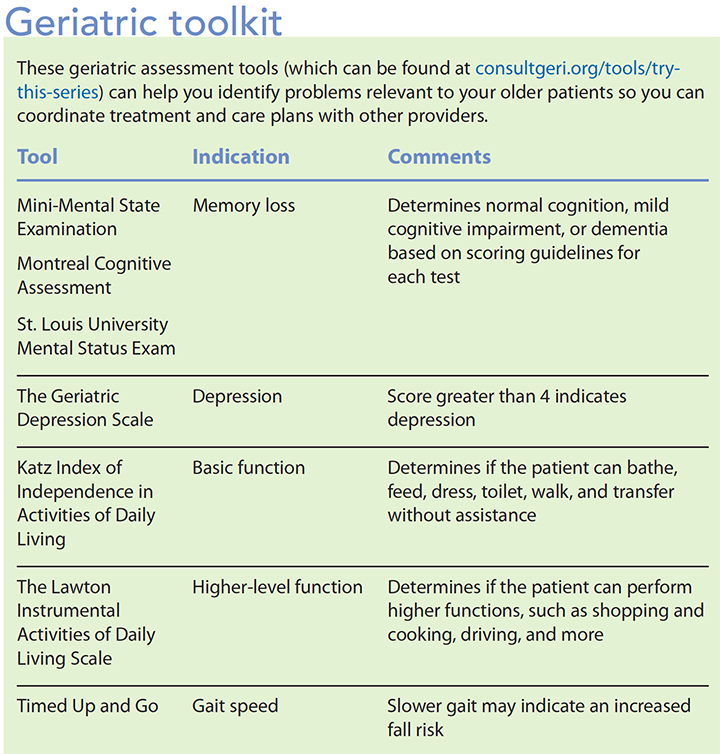 clinic senior sensitive geriatric toolkit