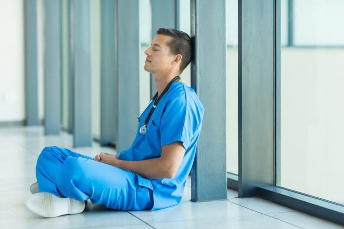 nurse relaxing