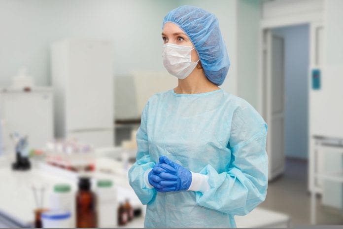 Portrait,Of,Doctor,In,Scrubs.,A,Female,Doctor,In,A