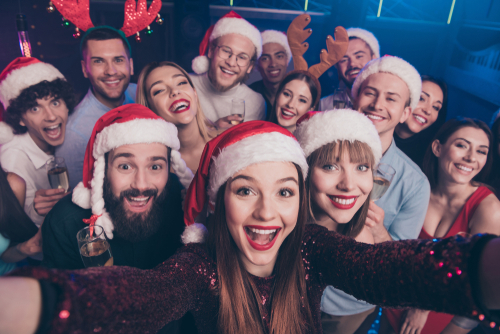 woman at holiday party