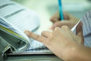 Nurse making patient notes