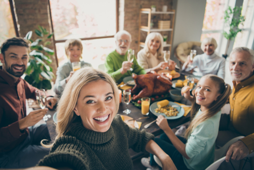 nurse with relatives for the holiday