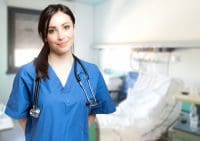 Nurse in hospital room