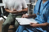 Nurse talking with patient