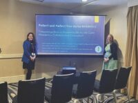 Waszak (L) and Kane presenting at the National Forum of State Nursing Workforce Centers Conference, June 2025