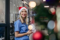 nurse in santa hat