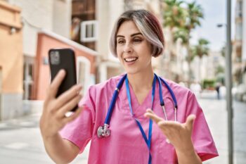 Nurse making a video